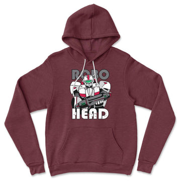 Robo Head Hoodie in Heather Maroon color
